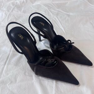 Zara dark brown kitten heels